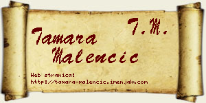 Tamara Malenčić vizit kartica